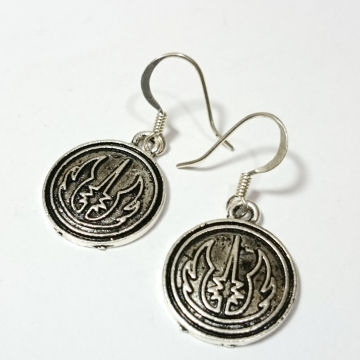 Jedi Logo Star Wars Silver Dangle Earrings