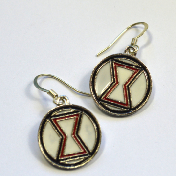Black Widow Logo Avengers Geeky Dangle Earrings