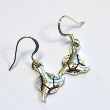 Star Trek Klingon Empire Insignia Silver Dangle Earrings