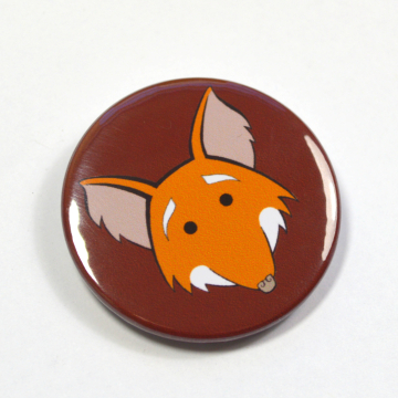 Cartoon Cute Smiling Fox Badge Pinback Button