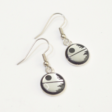Star Wars Death Star Dangle Resin Earrings