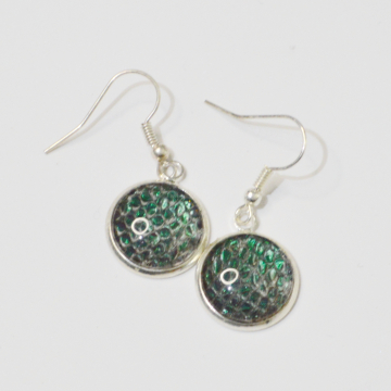 Dragon Skin Teal to Purple Drop Earrings