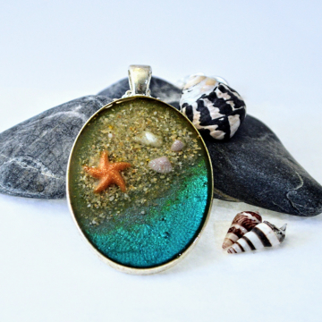 Rock Shell Starfish Portal Pendant