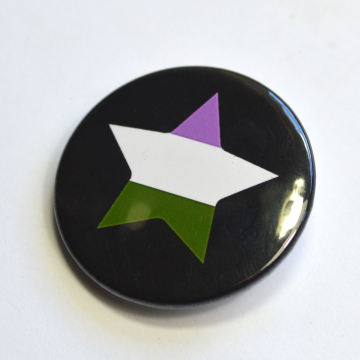 LGBTQIA Galaxy Genderqueer Star Badge