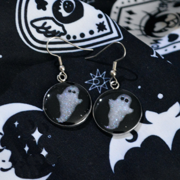 Spooky Cute Halloween GITD Ghost Earrings