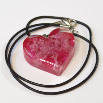 Exploding Heart Venetian Glass Effect Resin Pendant