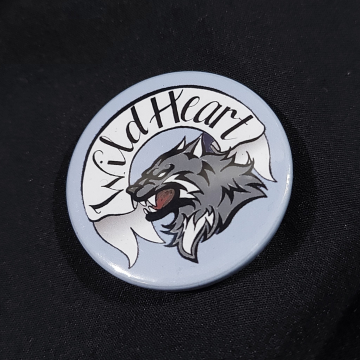 Wild Heart Wolf Pinback Badge