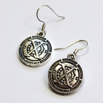 X-Men Xavier School Logo Silver Dangle Earrings